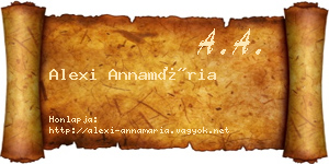 Alexi Annamária névjegykártya